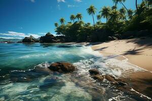 Inspiring tropical landscape captures the essence of a tranquil beach getaway AI Generated photo