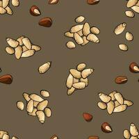 Seamless pattern with pine nuts. Design for fabric, textile, wallpaper, packaging. vector