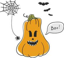Halloween pumpkin says boo vector