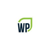 Letter WP logo grows, develops, natural, organic, simple, financial logo suitable for your company. vector