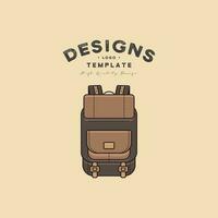 mochila dibujos animados icono logo diseño ilustración vector