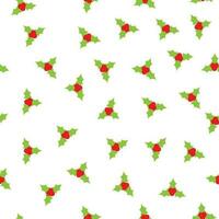 Christmas Mistletoe seamless pattern, on a white background. Vector illustration