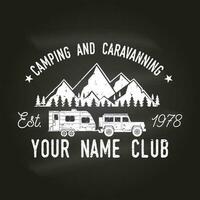 Camper and caravaning club. Vector illustration.