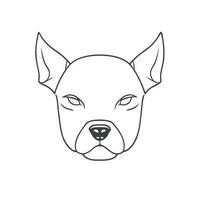 dog face, vector illustration line art