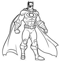 superheroes coloring page, vector illustration line art