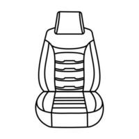 Car seat perspective view. Vector outline icon isolated on white background.