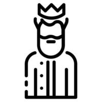 king avatar vector outline icon