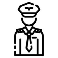 pilot avatar vector outline icon