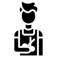 barber avatar vector glyph icon