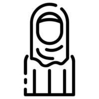 muslim woman avatar vector outline icon