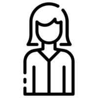 woman avatar vector outline icon