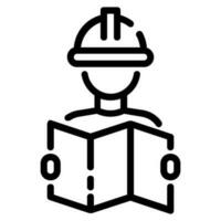 Architect avatar vector outline icon