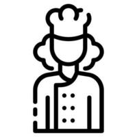 Female chef avatar vector outline icon