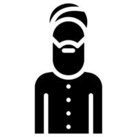 sikhman avatar vector glifo icono