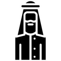 árabe hombre avatar vector glifo icono