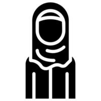 musulmán mujer avatar vector glifo icono