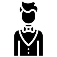 waiter avatar vector glyph icon