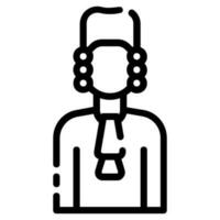 judge avatar vector outline icon