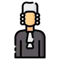 judge avatar vector filled outline icon