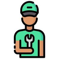 technician avatar vector filled outline icon