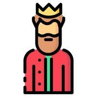 king avatar vector filled outline icon