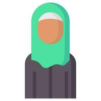 muslim woman avatar vector flat icon