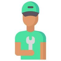 technician avatar vector flat icon