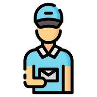 correo portador avatar vector lleno contorno icono