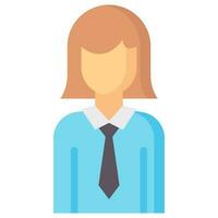 female teacher avatar vector flat icon