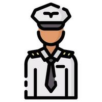 pilot avatar vector filled outline icon