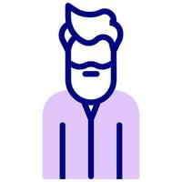 beard man avatar vector colored icon