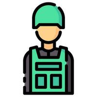 soldier avatar vector filled outline icon