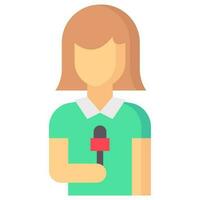 news reporter avatar vector flat icon