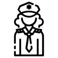 police woman avatar vector outline icon