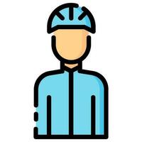 cyclist avatar vector filled outline icon