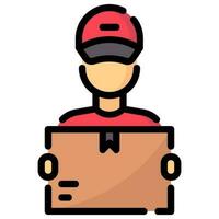 delivery man avatar vector filled outline icon