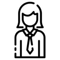 female teacher avatar vector outline icon