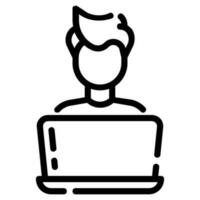 programmer avatar vector outline icon