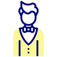 waiter avatar vector colored icon