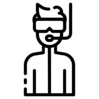 diver avatar vector outline icon