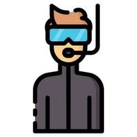 diver avatar vector filled outline icon