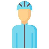 cyclist avatar vector flat icon