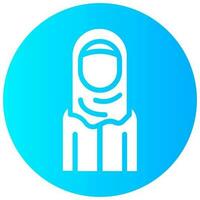 muslim woman avatar vector round solid icon