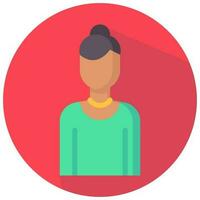 grandma avatar vector round flat icon