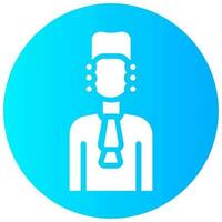 judge avatar vector round solid icon
