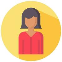 woman avatar vector round flat icon