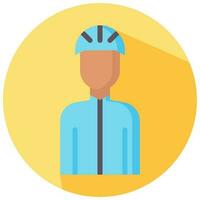 cyclist avatar vector round flat icon