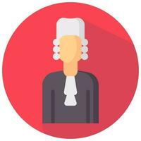 judge avatar vector round flat icon