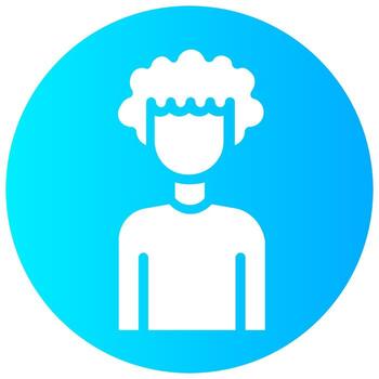 afro boy avatar vector round solid icon