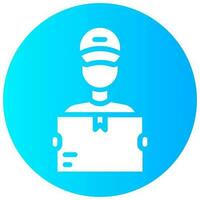 delivery man avatar vector round solid icon